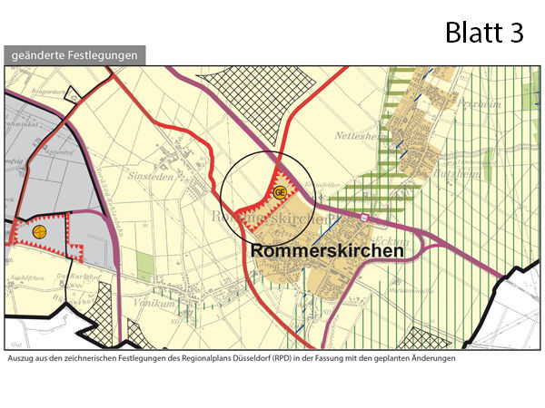 Kartenausschnitt zur 5. RPD-Änderung (Rommerskirchen-Blatt3)
