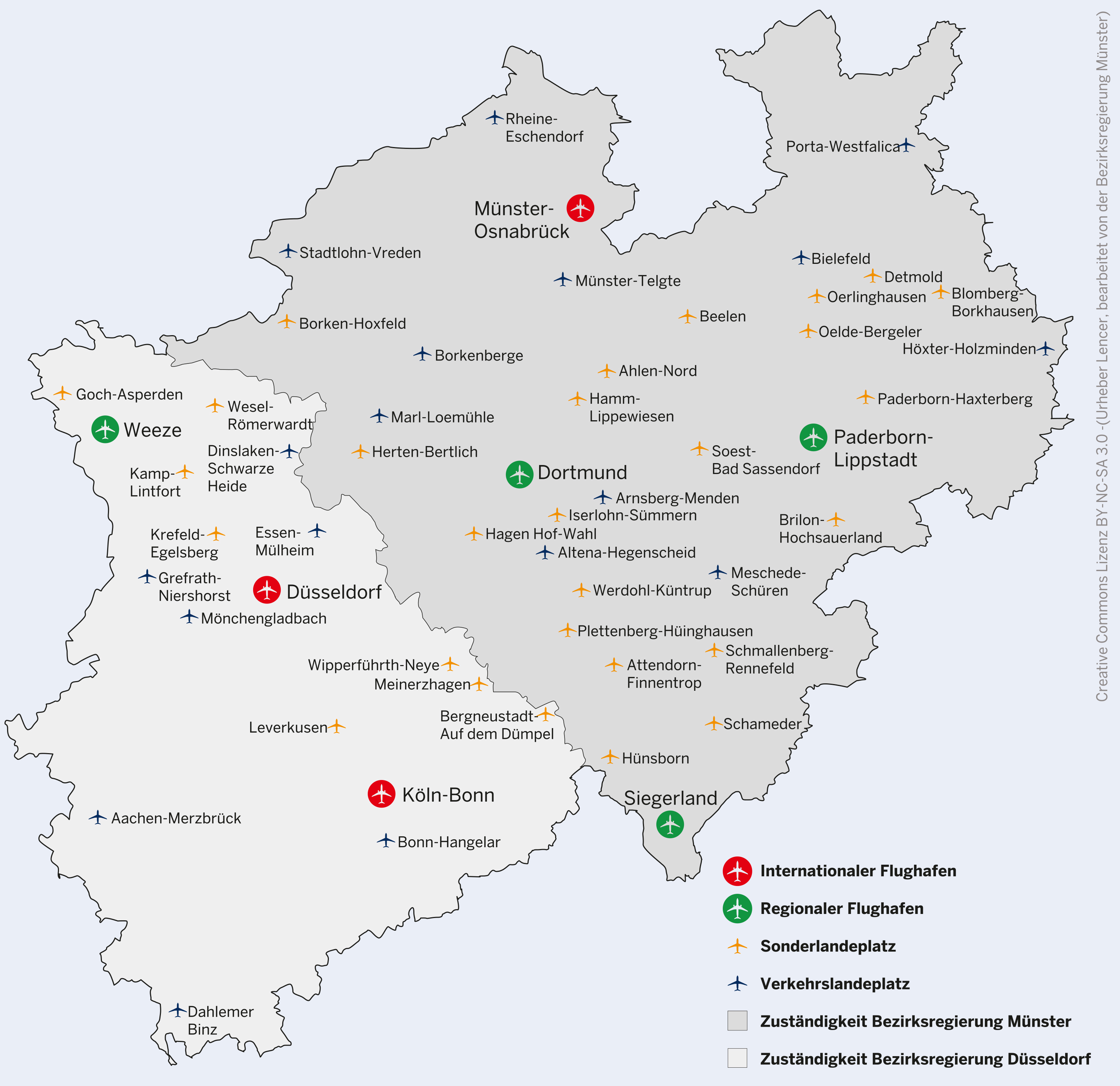 Zuständigkeiten Flughäfen und -plätze NRW