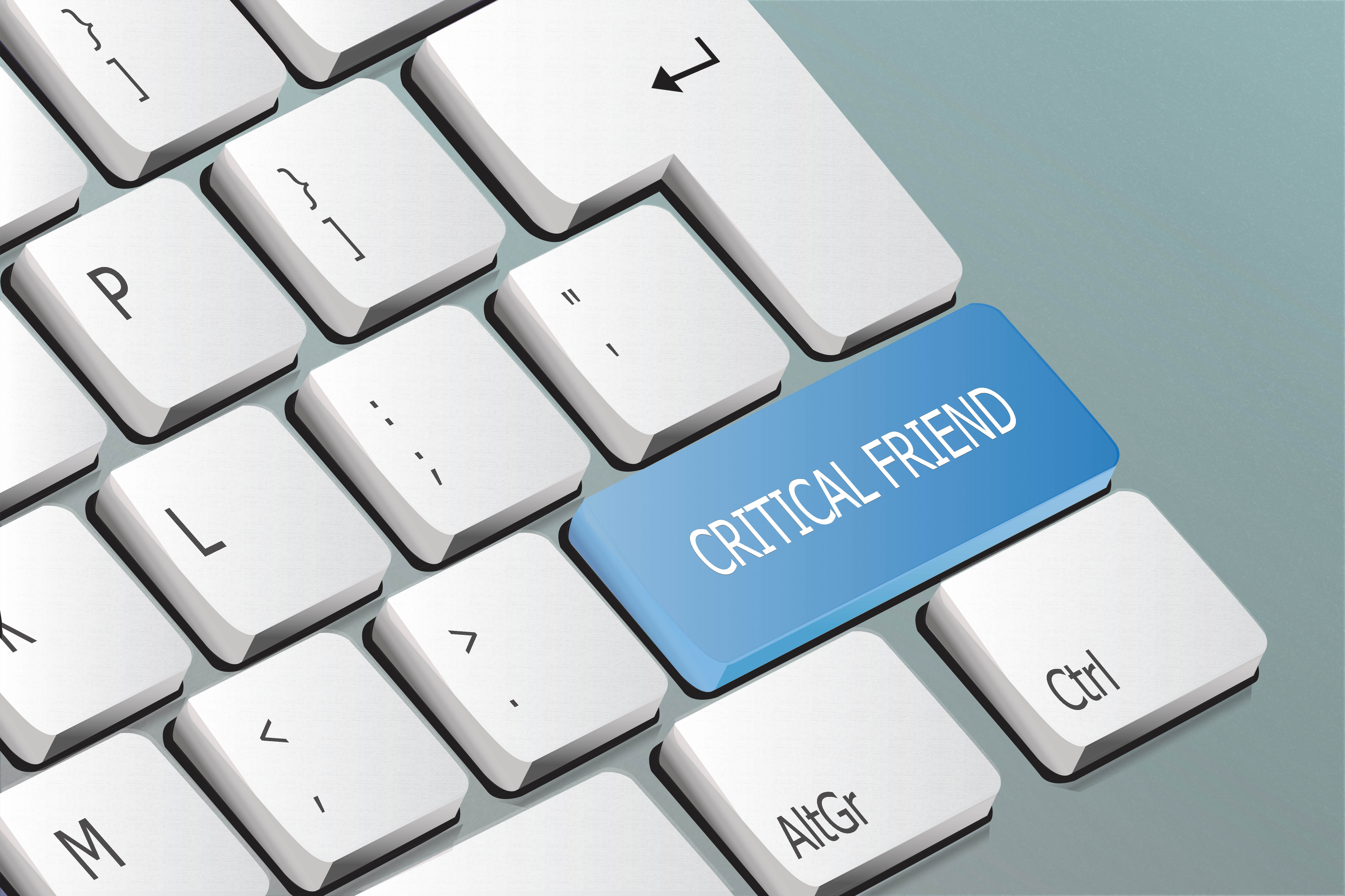 Tastatur mit Schriftzug Critical Friend