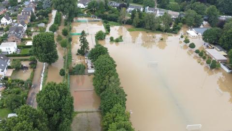 Hochwasser in der Düssel im Juli 2021