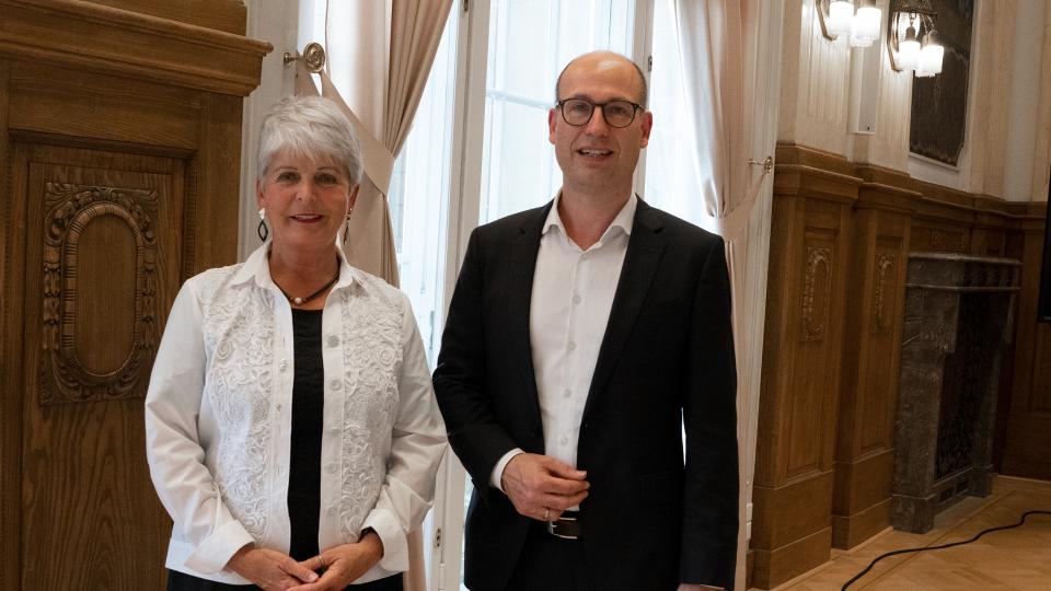 Veranstaltungsreihe aufgeSCHLOSSen - Regierungspräsidentin Birgitta Radermacher und Georg Lucht