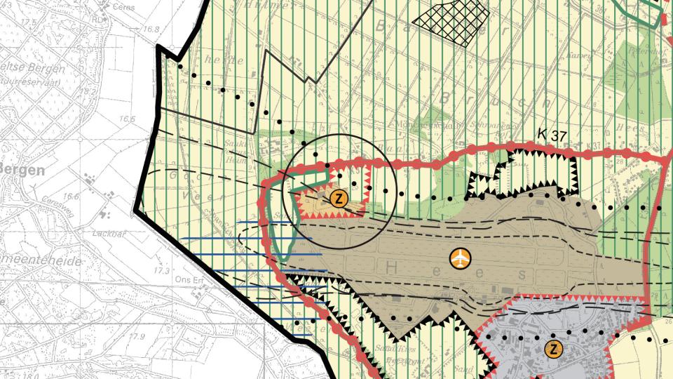 Auszug aus den zeichnerischen Festlegungen des Regionalplans Düsseldorf (RPD) in der Fassung mit den geplanten Änderungen (Aufstellungsbeschluss)