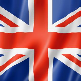 United Kingdom, UK flag, three dimensional render, satin texture Britische Flagge