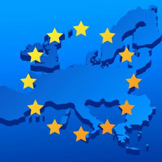 Landkarte Europa mit Flagge (Symbolbild)